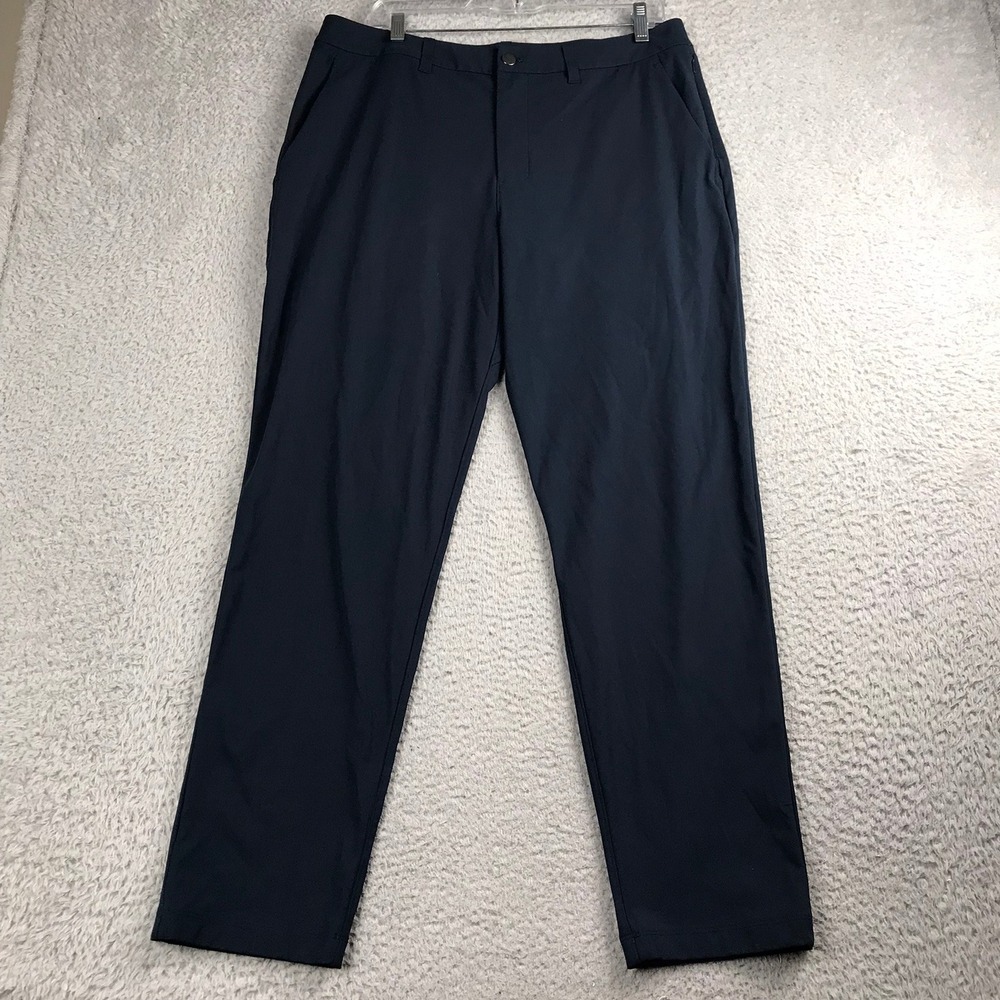 Lululemon Commission Pant Men 34 (36x29) Navy Blue Warpstreme Slim Chino